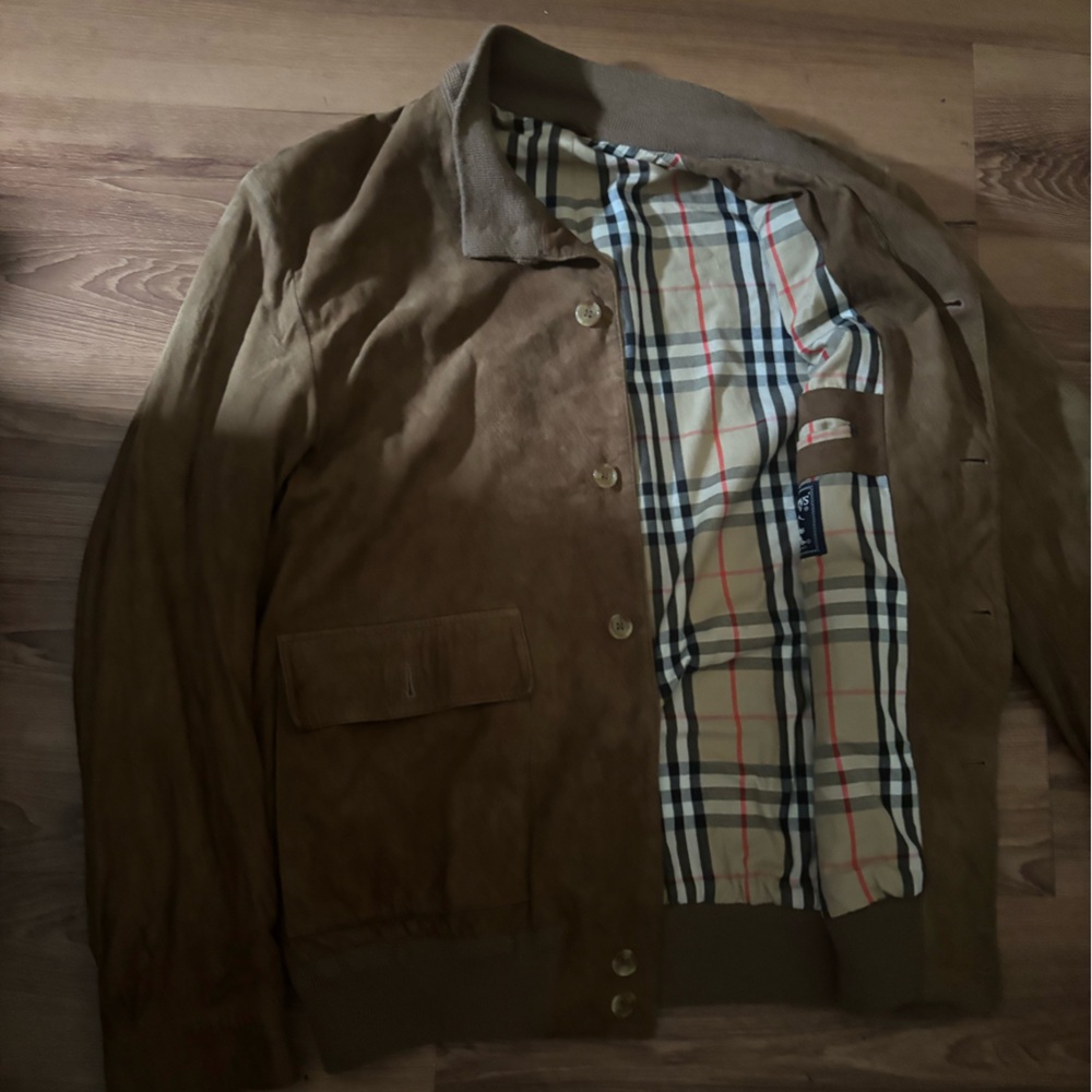 FIRM Burberry Brown Suede Bomber Jacket